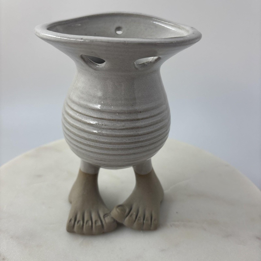 VTG Muddy Waters Pottery Bare Feet Set Pedestal Toothbrush Holder Soap Dish - Picture 15 of 16